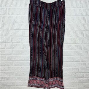 Rachel Paige Striped Boho Wide-Leg Pants